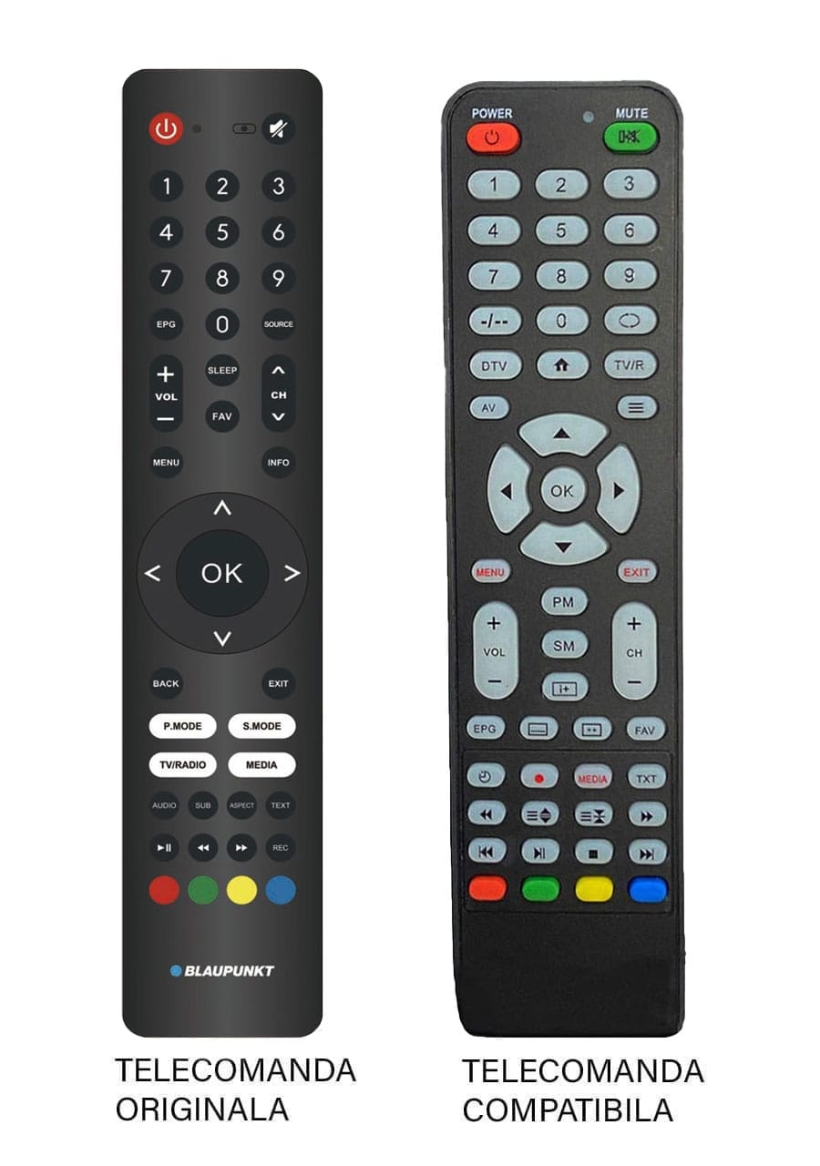 Telecomenzile comercializate sunt compatibile strict cu televizoarele pentru care sunt dedicate:Blaupunkt – 32HAE4000;
