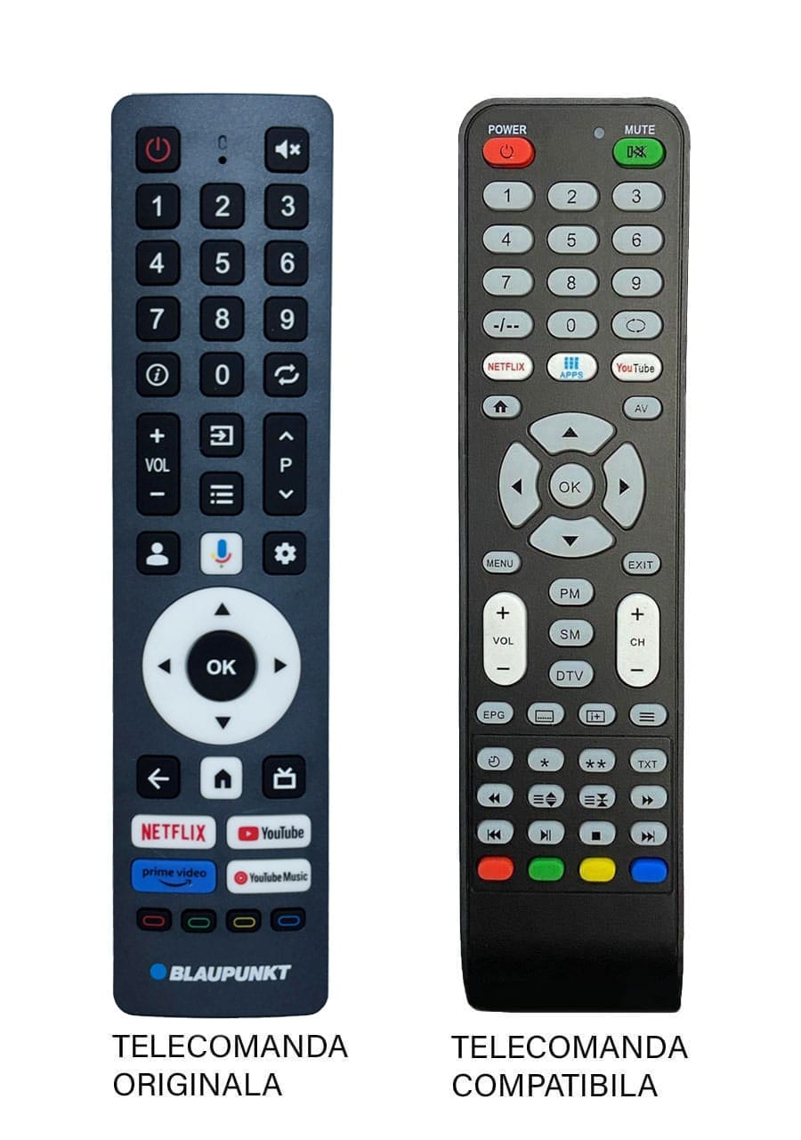Telecomenzile comercializate sunt compatibile strict cu televizoarele pentru care sunt dedicate:Blaupunkt – 50UGC5500S