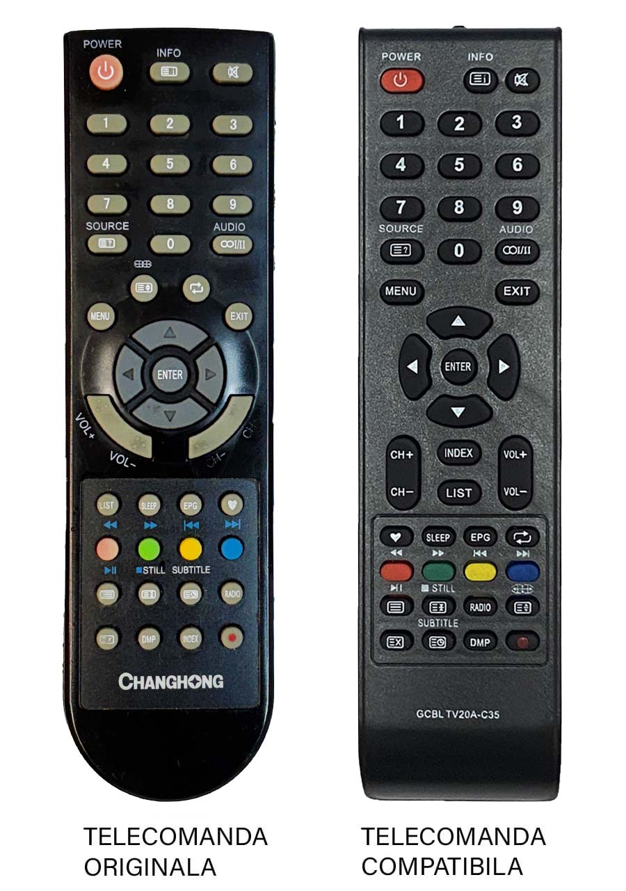Telecomenzile comercializate sunt compatibile strict cu televizoarele pentru care sunt dedicate:Chanchong
