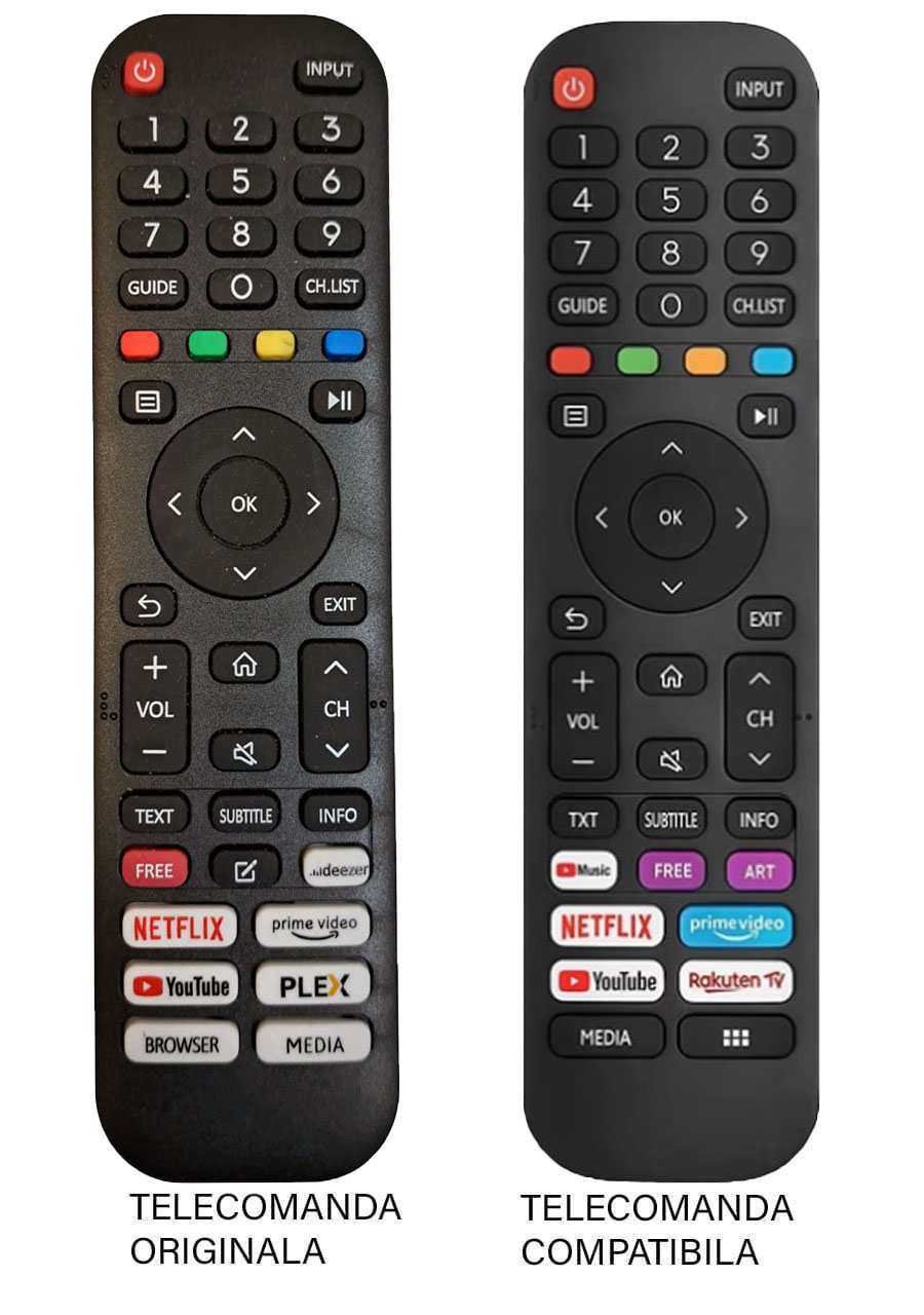 Telecomenzile comercializate sunt compatibile strict cu televizoarele pentru care sunt dedicate: TV Vortex Media / Nei/ Tesla / Schneider