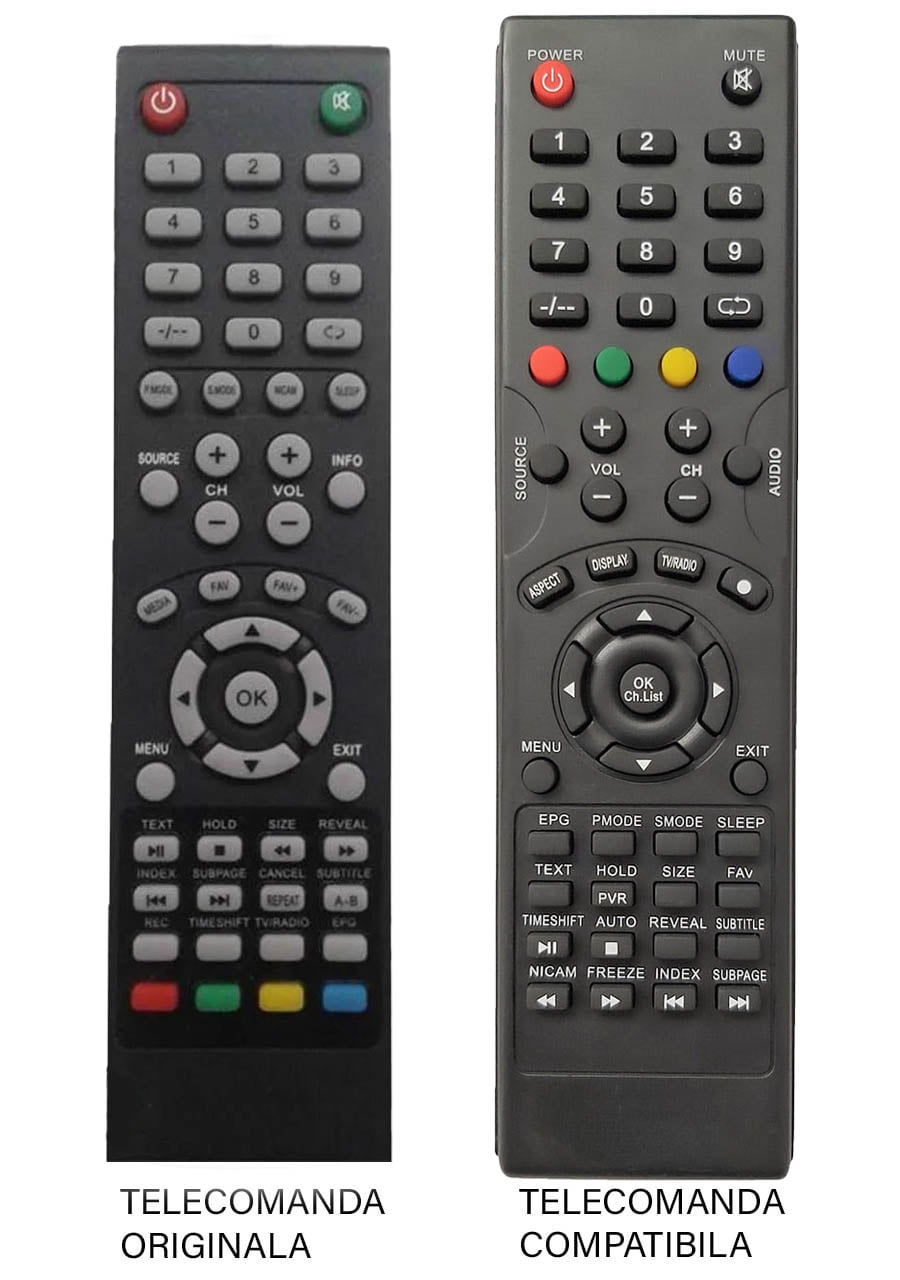 Telecomenzile comercializate sunt compatibile strict cu televizoarele pentru care sunt dedicate: Legend – EE-T24;