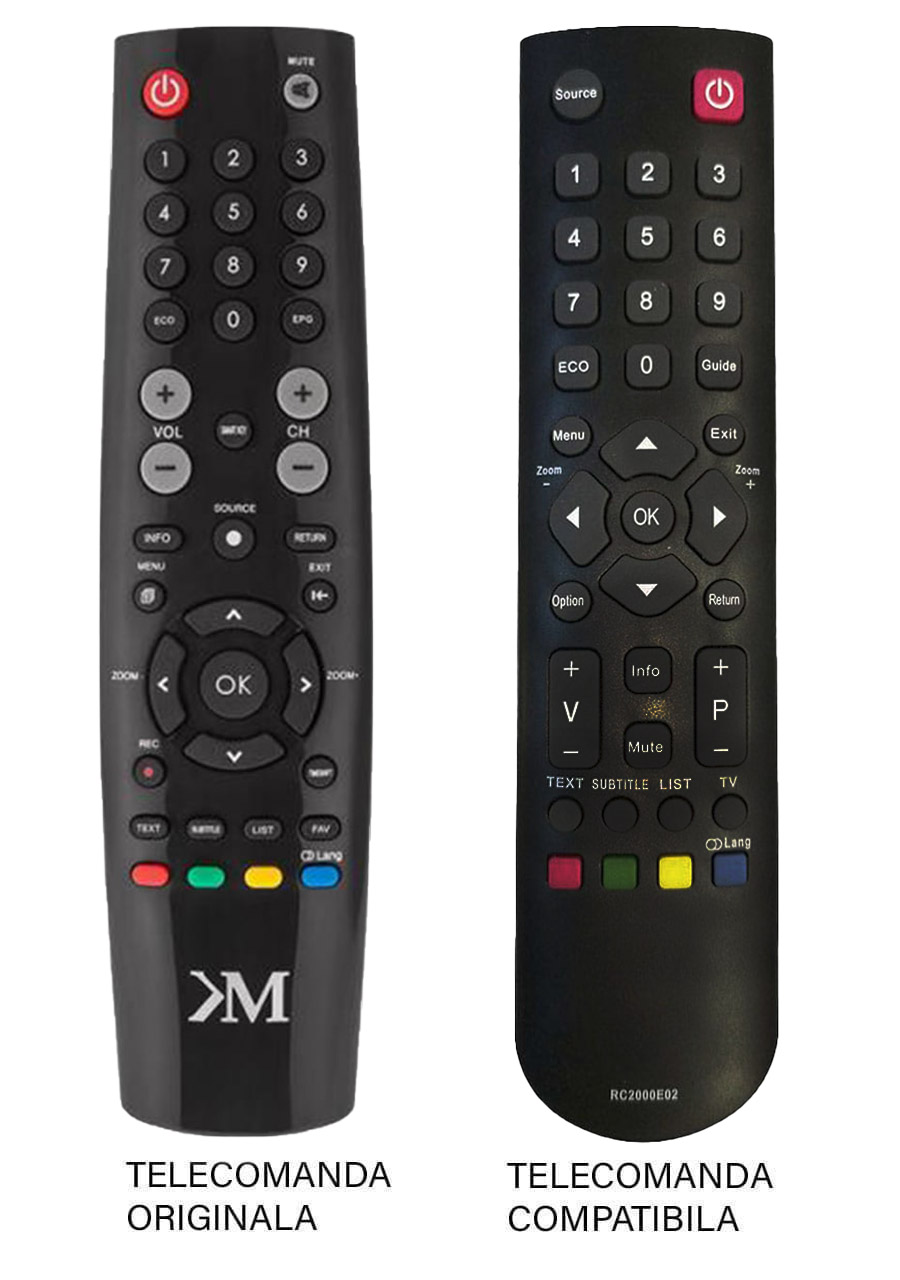 Telecomenzile comercializate sunt compatibile strict cu televizoarele pentru care sunt dedicate: TV Kruger&Matz – KM0232T