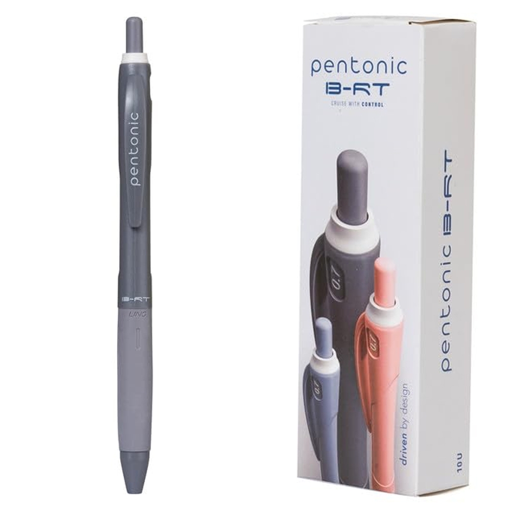 - Pixul LINC Pentonic B-RT Shades are corp aerodinamic din plastic gri, grip din cauciuc, mecanism retractabil cu arc, varf din alpaca cu bila din carbura de tungsten de 0.7 mm, lungime de scriere de pana la 800 m, cerneala neagra rezistenta la apa, mina inlocuibila. - Setul contine 10 pixuri, insa pretul afisat este pentru 1 pix.