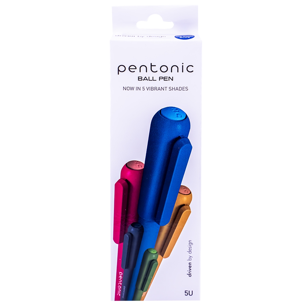- Display-ul contine 20 de cutii, iar fiecare cutie 5 pixuri Pentonic, - Fiecare pix, din cele 5 continute de o cutie, are corpul cu sectiune rotunda, realizat din plastic, in culoare distincta, vibranta: albastru, gri, ocru, verde deschis, magenta. - Culoare mina: albastra. - Pasta gel are vascozitate redusa si uscare rapida. - Dimensiune varf: 0,7 mm. - Inchiderea se realizeaza cu capac click-off, ventilat, cu clips.