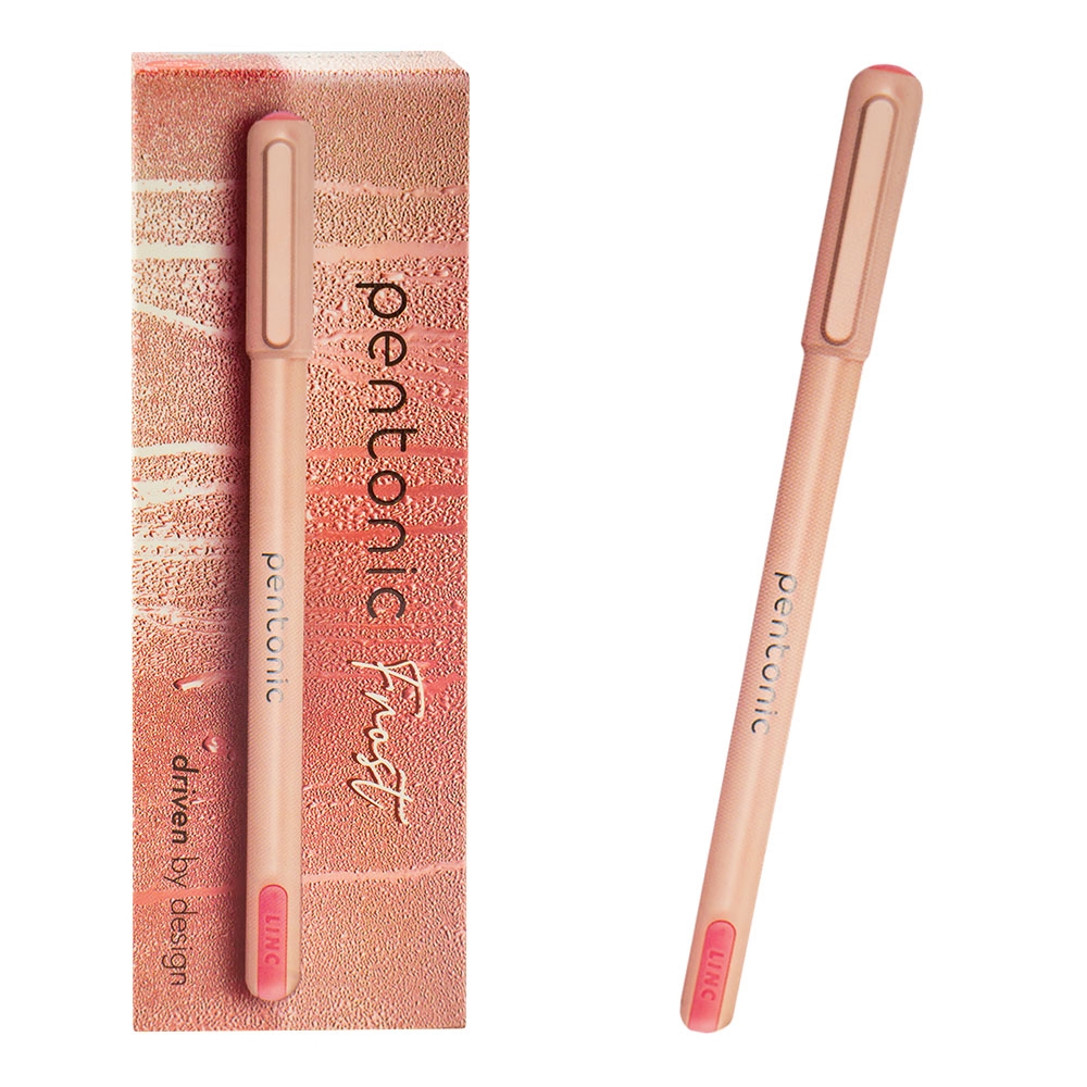 - Setul contine 10 pixuri Pentonic Frost. - Pixul are cerneala cu gel, cu vascozitate ultra scazuta, de culoare rosie; punct de scriere: fin (0.7mm); corp din plastic cu finisaj mat, in culoarea roz caisa, cu sectiune rotunda; inchidere cu capac ventilat; clema din plastic, pentru atasare. - Pretul afisat este pentru un pix.