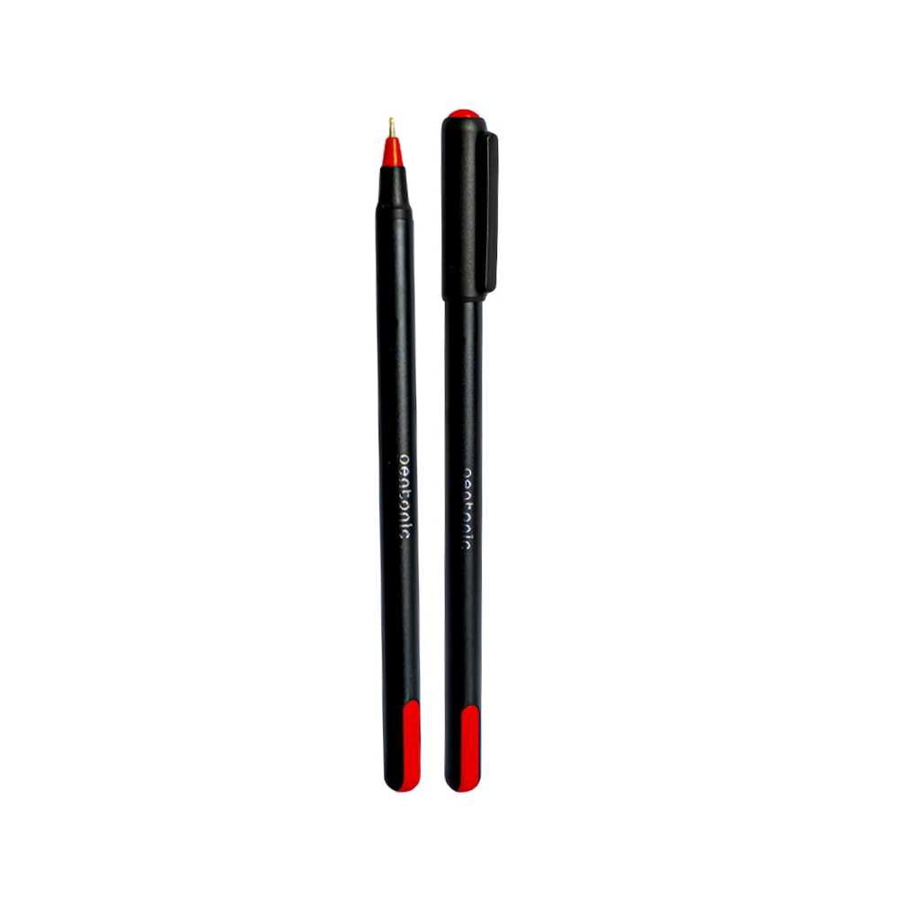 - Corpul si capacul pixului sunt confectionate din plastic. - Ideal pentru utilizare usoara si confortabila. - Culoare mina: rosie. - Pasta tip gel are vascozitate redusa si uscare rapida. - Punct de scriere: 0,6 mm. - Produsul este ambalat la cutie cu 12 pixuri.