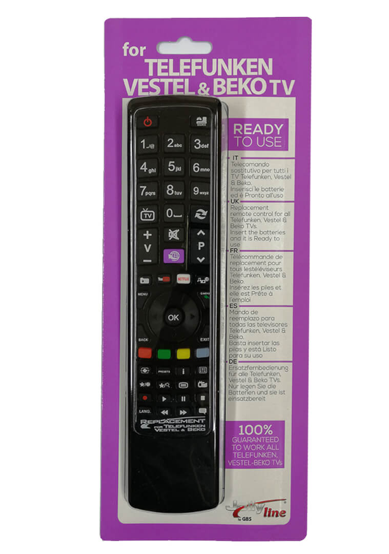 Telecomenzile comercializate sunt compatibile strict cu televizoarele pentru care sunt dedicate: Televizor Telefunken/ Vestel/ Beko by GBS;