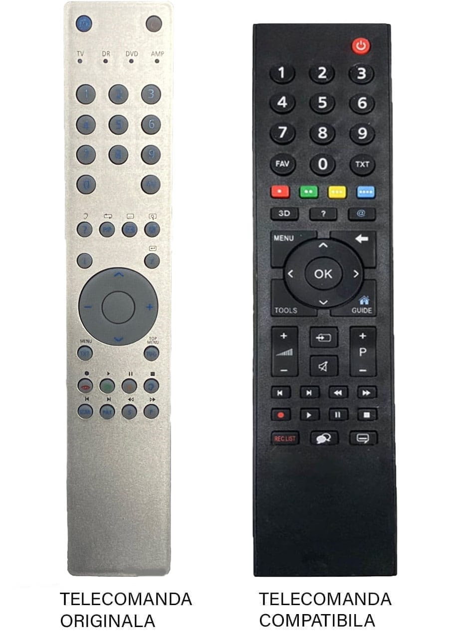 Telecomenzile comercializate sunt compatibile strict cu televizoarele pentru care sunt dedicate:Grundig TP3