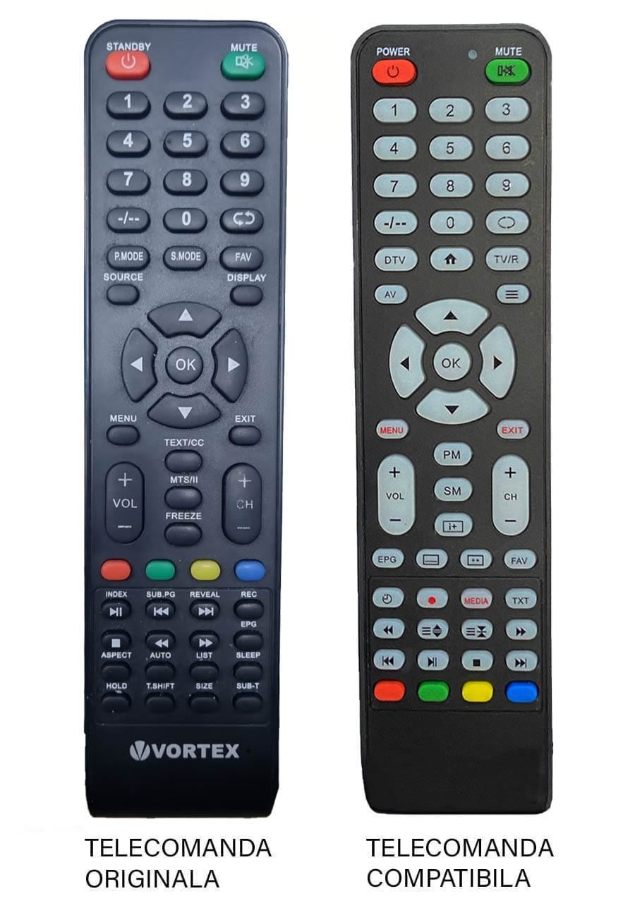 Telecomenzile comercializate sunt compatibile strict cu televizoarele pentru care sunt dedicate: Televizor Vortex – V32MZ1;