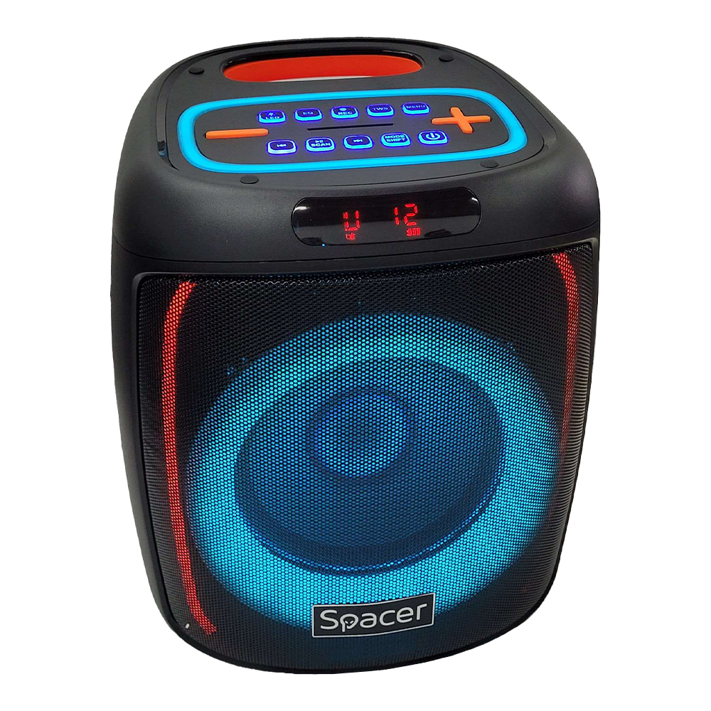 BOXA SPACER portabila bluetooth Bear, RMS: 40W, 8″ woofer+1tweeter, acumulator 7.4V, 2500mAh, input : Blutooth, AUX audio, radio FM, guitar/micrf., USB/microSD, remote control, TWS, black, „SPB-Bear-BT” 43502251