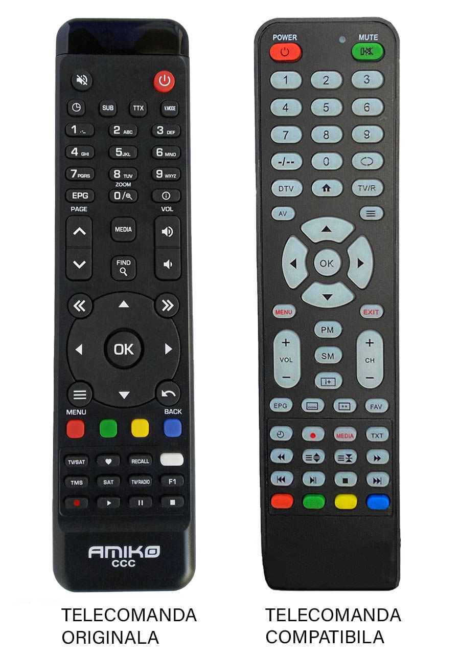 Telecomanda compatibila pentru receptor – Amiko CCC;