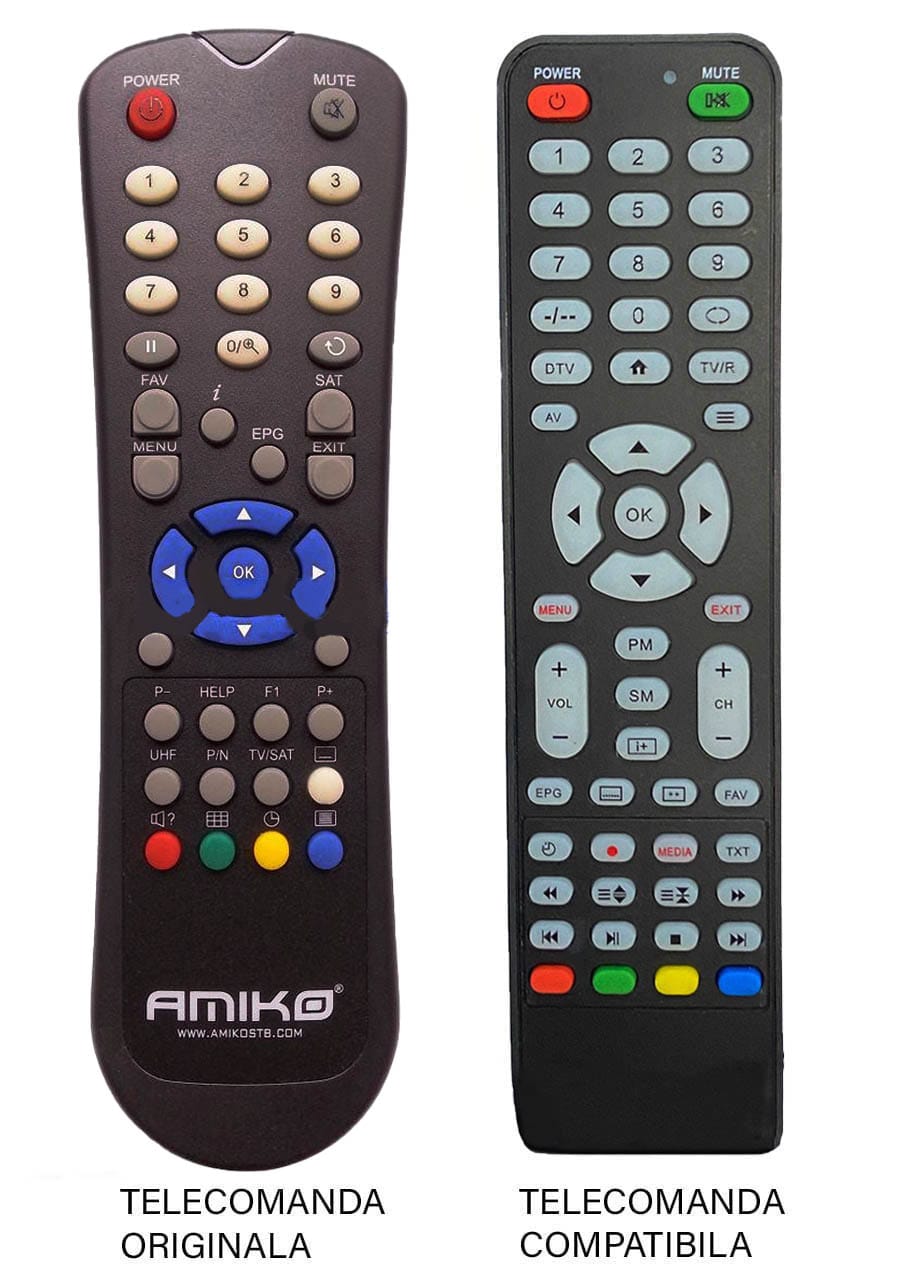 Telecomanda compatibila pentru receptor Amiko – Synaps;